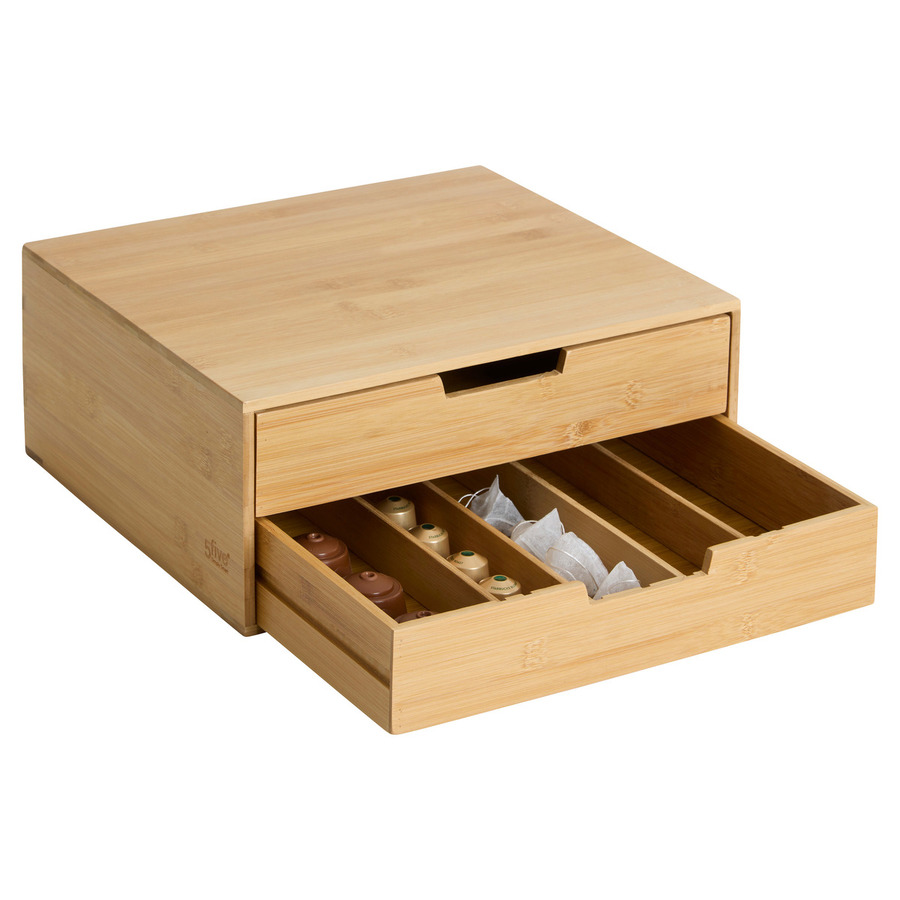 Porte-capsules tiroir Bambou