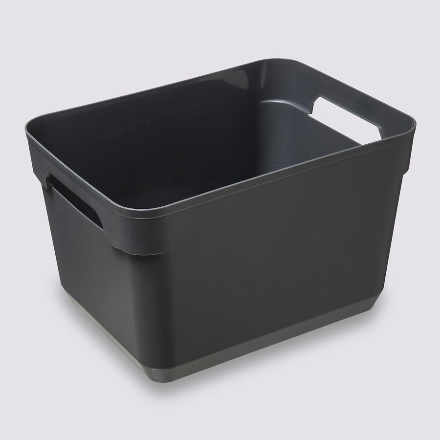 Panier en plastique grand modèle, gris Solutions+