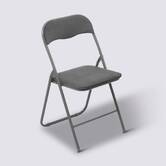 Chaise pliante en velours, gris anthracite