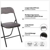 Chaise pliante en velours, gris