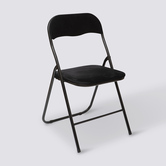 Chaise pliante en velours, noir 