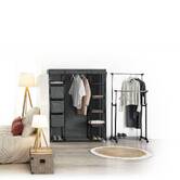 Portant à vêtements à roulettes double Extensio