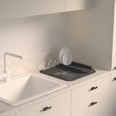 Egouttoir à vaisselle tapis 16 courverts, gris 