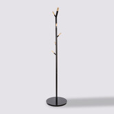 Porte-manteaux 6 crochets métal, noir Natureo