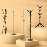 Porte-manteaux 6 crochets métal, noir Natureo