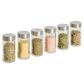 6 bocaux à épices 80ml couvercle inox 