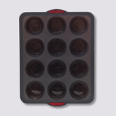 Moule 12 muffins silicone- noir,rouge Silitop