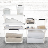 Boîtes 32l, transparent Clip'n box