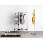 Portant à vêtements avec 4 étagères, noir Blackwood