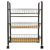 Resserre à roulettes 3 étages, noir Nera