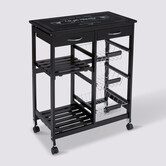 Desserte à roulettes 5 niveaux, noir Gustaf