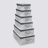 6 boîtes coin métal, noir et blanc Box'