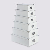 6 boîtes coin métal, blanc Box'