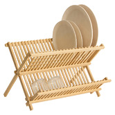 Égouttoir pliant 2 niveaux Bambou