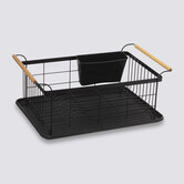 Égouttoir fer avec plateau, noir Blackwood