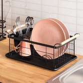 Égouttoir fer avec plateau, noir Blackwood