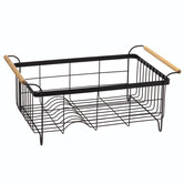 Égouttoir fer avec plateau, noir Blackwood