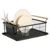 Égouttoir fer avec plateau, noir Blackwood