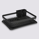 Égouttoir métal  avec plateau, noir Mayaj