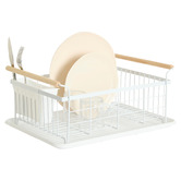 Égouttoir métal avec plateau, blanc Modern color