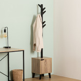 Porte-manteaux effet chêne naturel, noir Mix'n modul