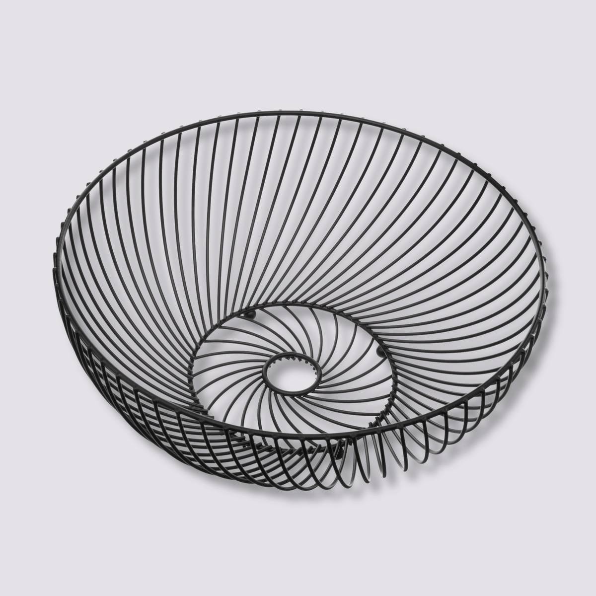 Corbeille torsadée en métal 30 cm, noir