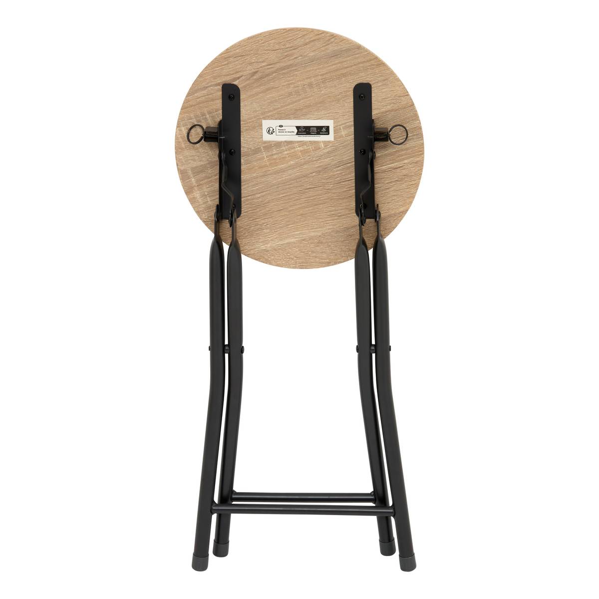 Tabouret pliant, effet bois naturel