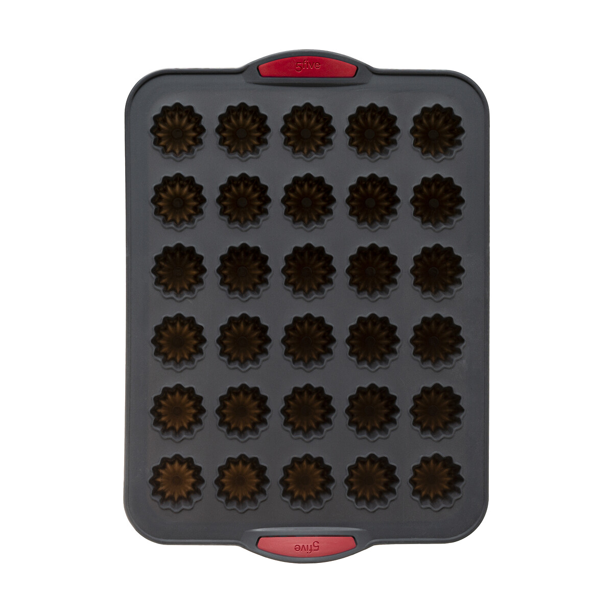 Moule 30 cannelés silicone- noir,rouge Silitop