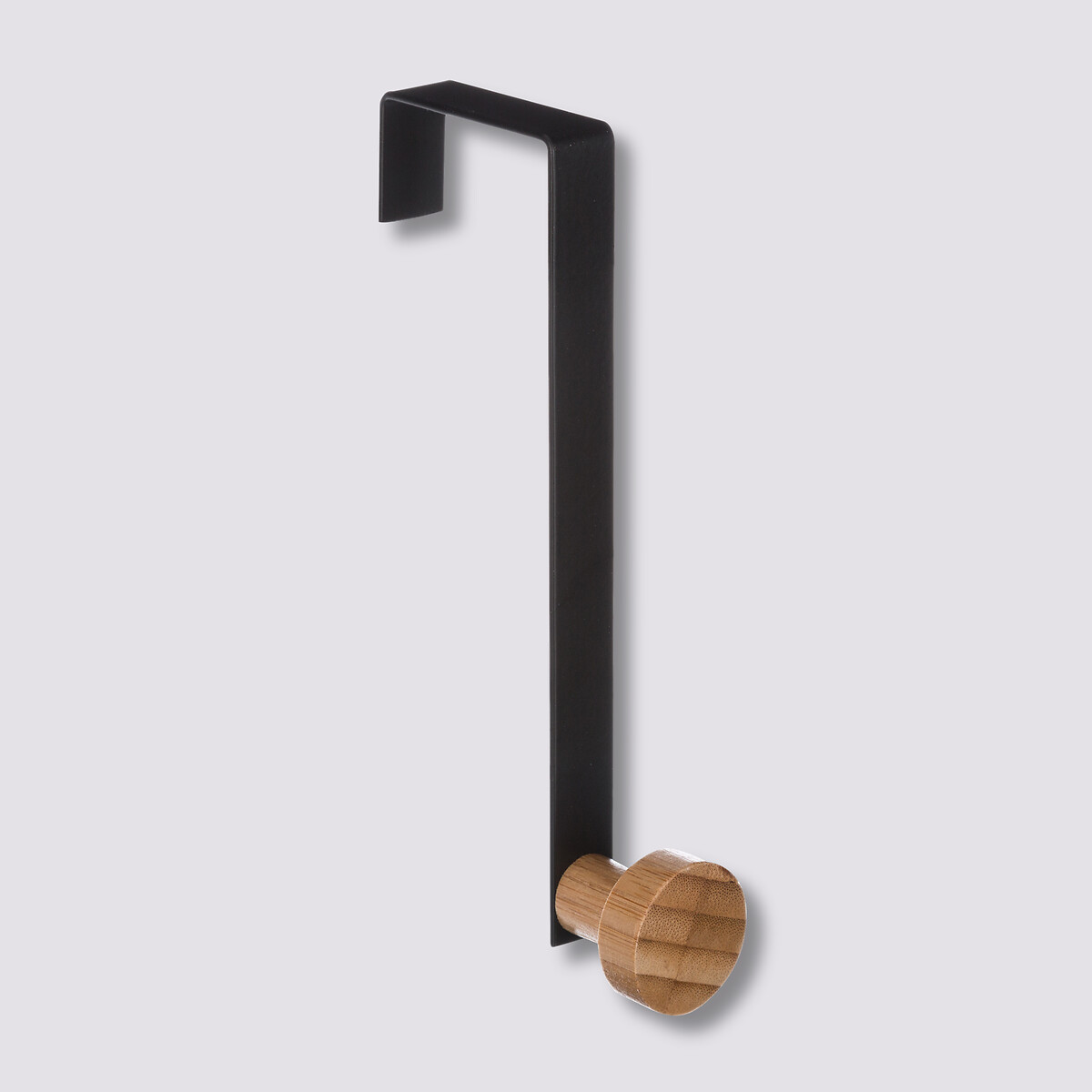 Patère 1 tête métal et bambou, noir Natureo