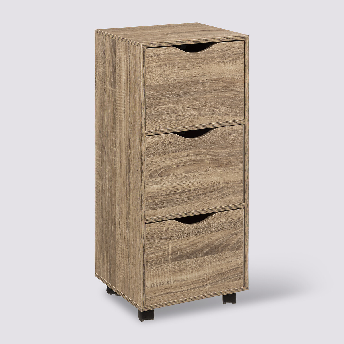 Tour 3 portes à roulettes, effet bois 