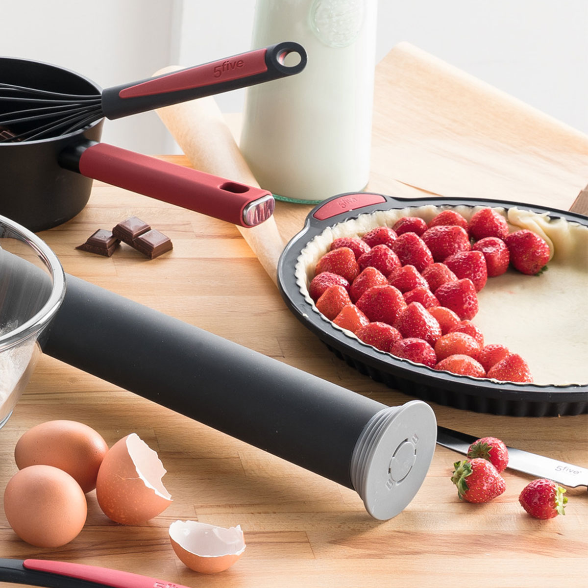 Moule à tarte 26cm silicone- noir,rouge Silitop