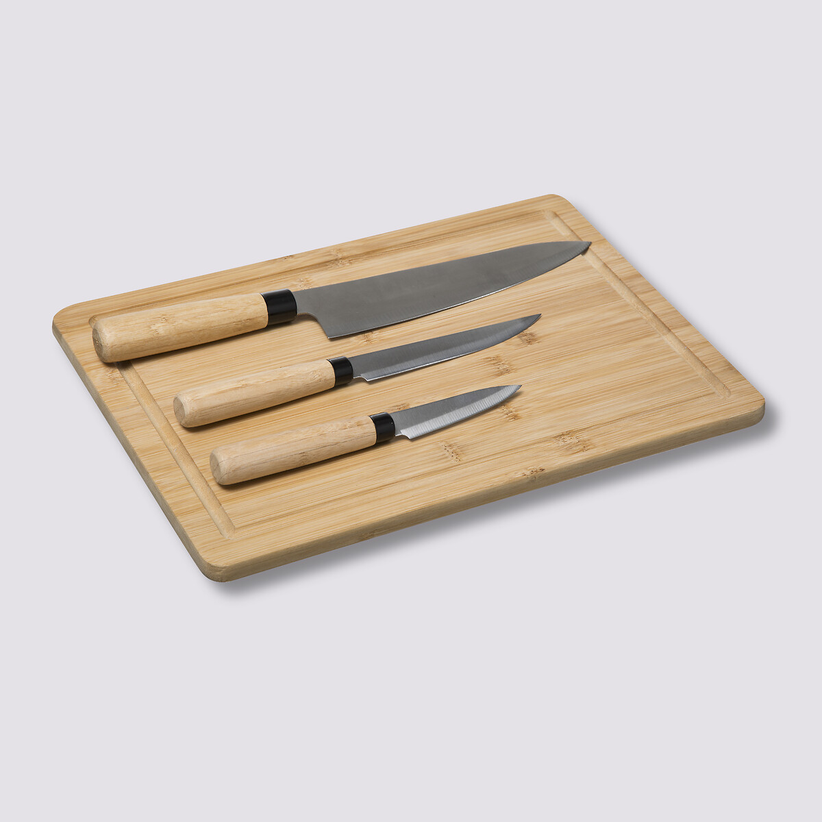 Planche à découper et couteaux, bambou Black bambou