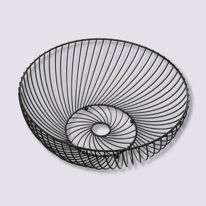 Corbeille torsadée en métal 30 cm, noir 