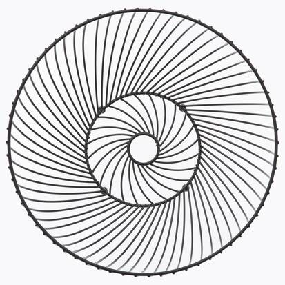 Corbeille torsadée en métal 30 cm, noir 