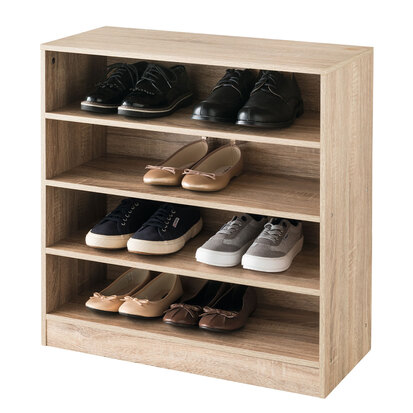 Meuble range-chaussures x12, effet bois naturel Moduly