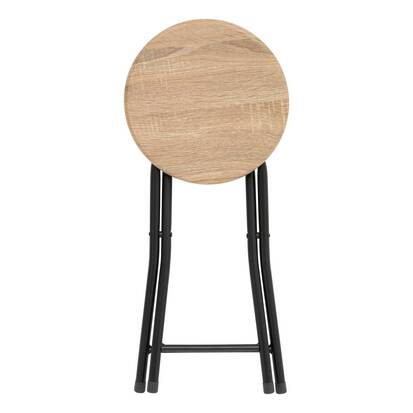Tabouret pliant, effet bois naturel 