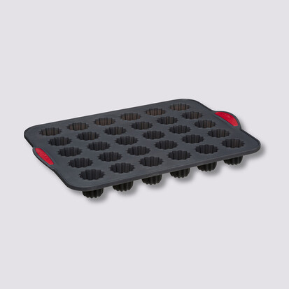 Moule 30 cannelés silicone- noir,rouge Silitop