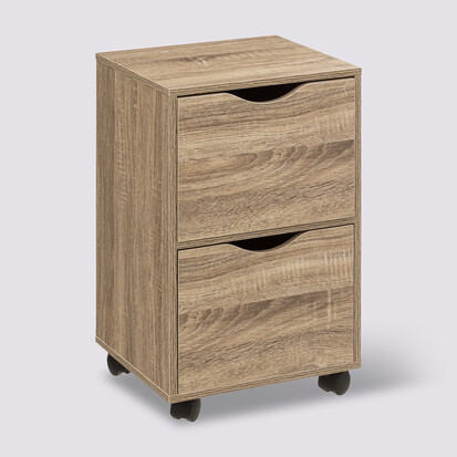 Tour 2 portes à roulettes, effet bois 