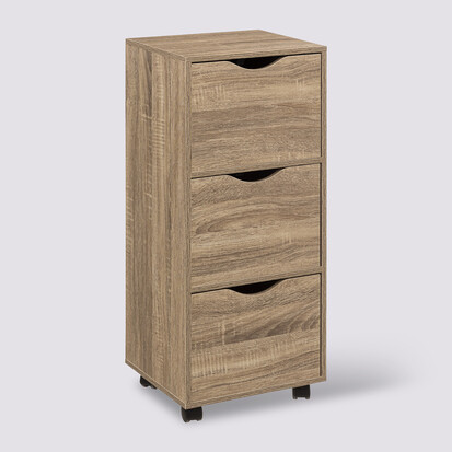 Tour 3 portes à roulettes, effet bois 