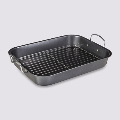 Plat à rôtisserie avec grille acier 