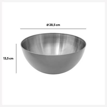Saladier antidérapant d29 cm, inox 