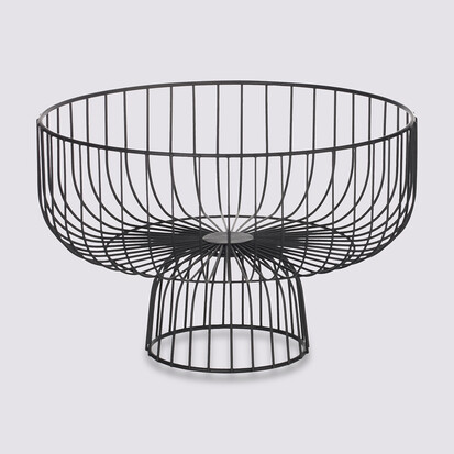 Corbeille en métal sur pied 28 cm, noir 