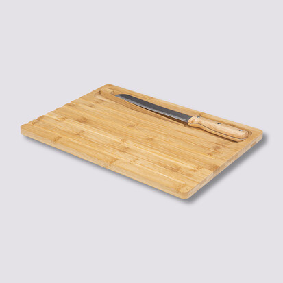 Planche à pain avec couteau/pince Bambou