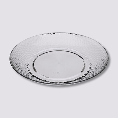 Assiette martelée 27cm, transparent Estiva
