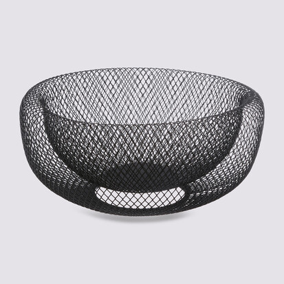 Corbeille en métal 27 cm, noir Mesh
