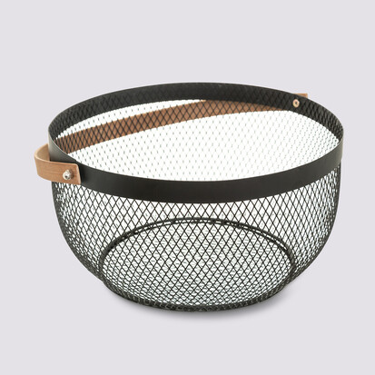 Corbeille en métal 29 cm, noir Mesh