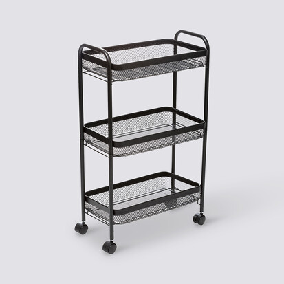 Desserte à roulettes 3 étages, noir Mayaj