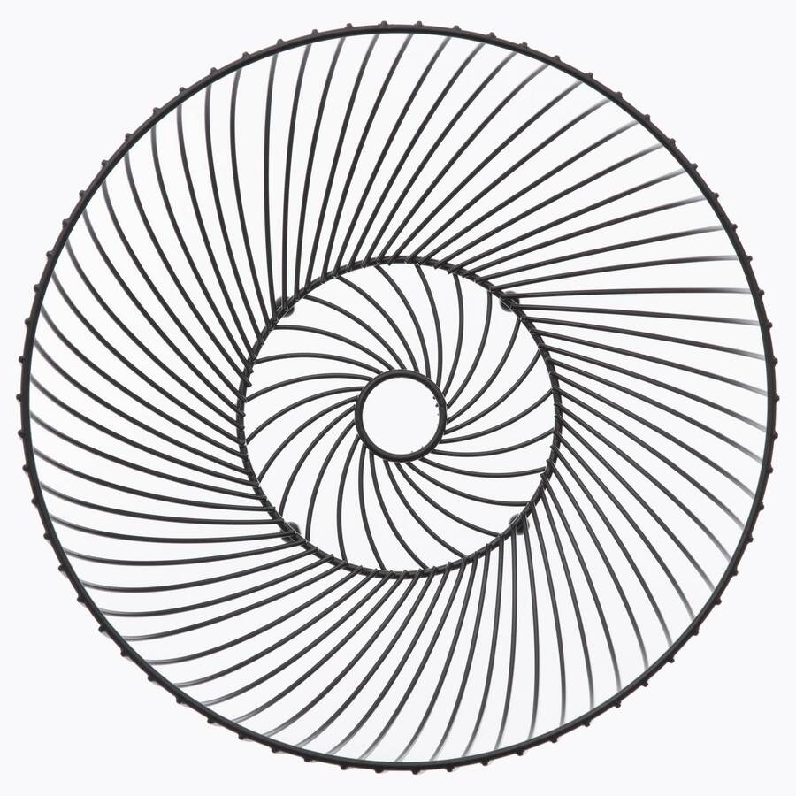 Corbeille torsadée en métal 30 cm, noir