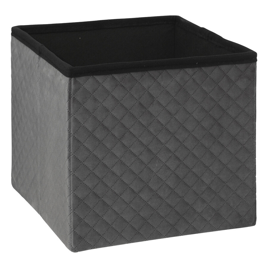 Pouf pliable 31x31 cm, velours gris Mix'n modul