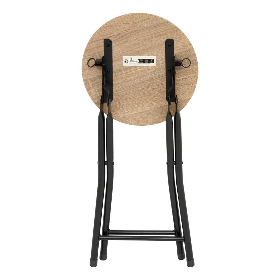 Tabouret pliant, effet bois naturel